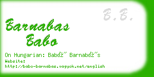 barnabas babo business card